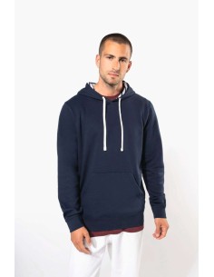 K-KA4013-UNISEX CONTRAST PATTERNED HOODED SWEATSHIRT 2
